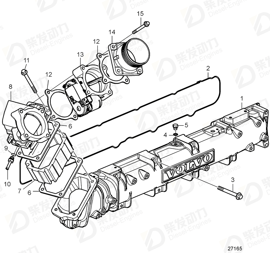 volvo penta Intermediate housing 21734948 Drawing volvo penta Intermediate housing 21734948 Drawing